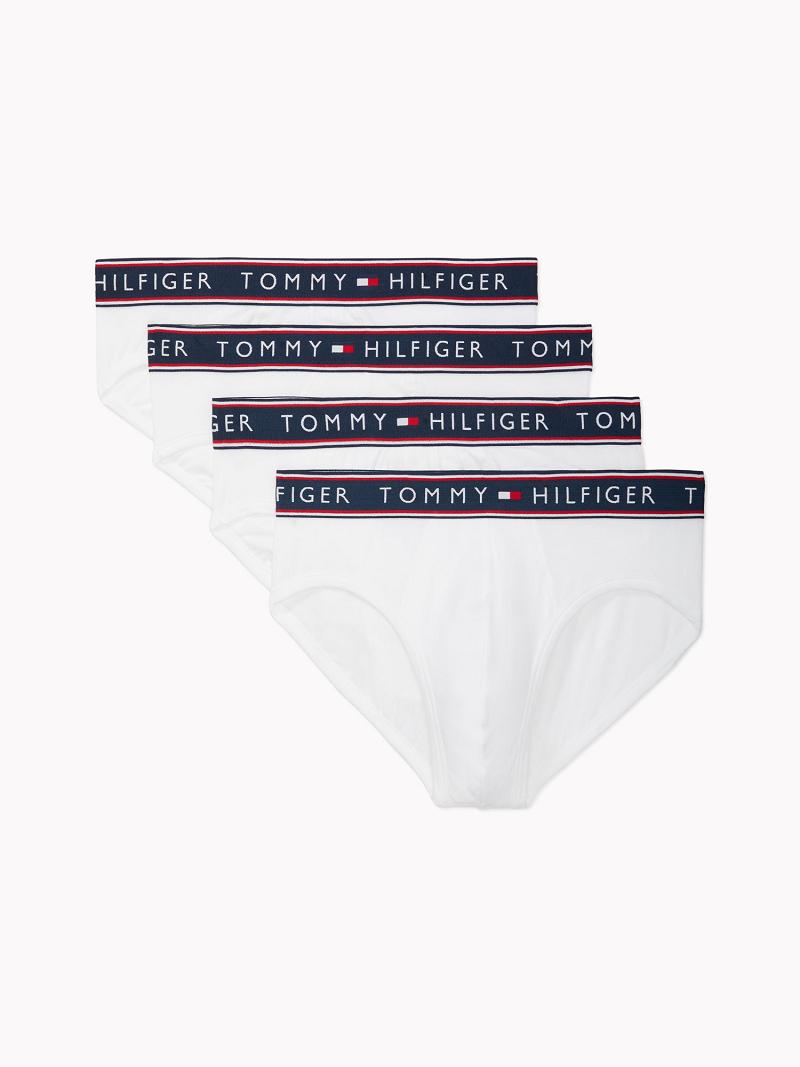 Férfi Tommy Hilfiger Pamut stretch brief 4pk Briefs Fehér | HU 1330RVD